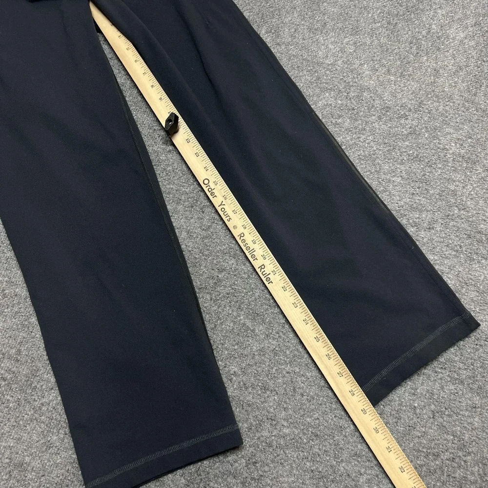 Lululemon Track Pants Mens M Black Jersey Nylon Elastic Waist Zip Pockets Gym